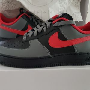 Size 10.5 - Nike Air Force 1 Low By You Red and Gray - CT7875-994